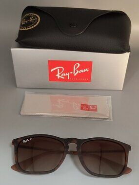 NEW Ray-Ban RB4187 CHRIS Polarized Tortoise Frame Brown Gradient Lens 54-18 Unis